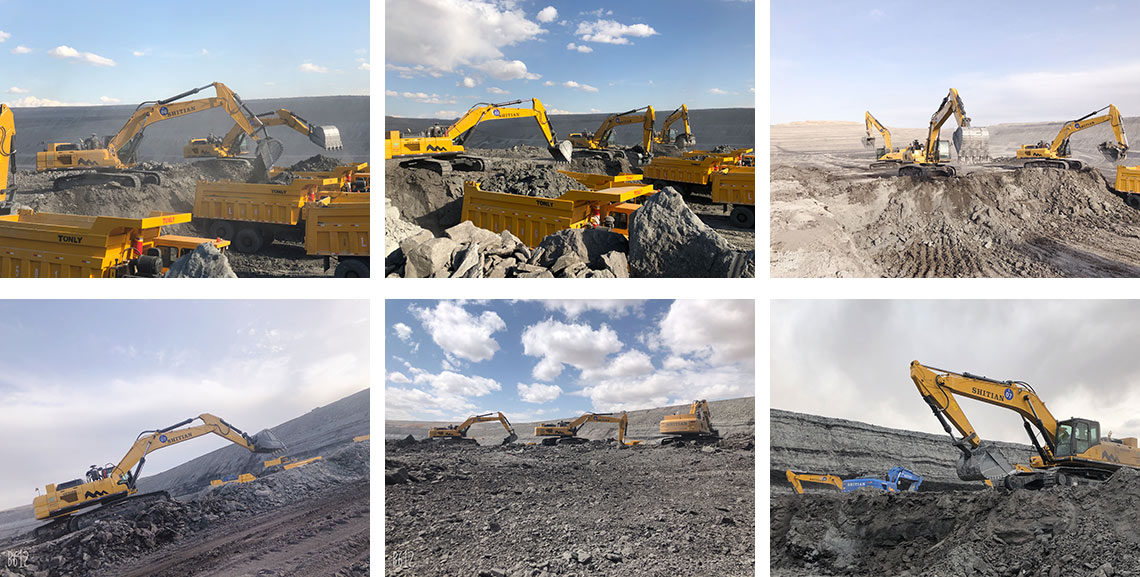 Sitio de construcción de una gran excavadora shitiana en Mongolia Interior