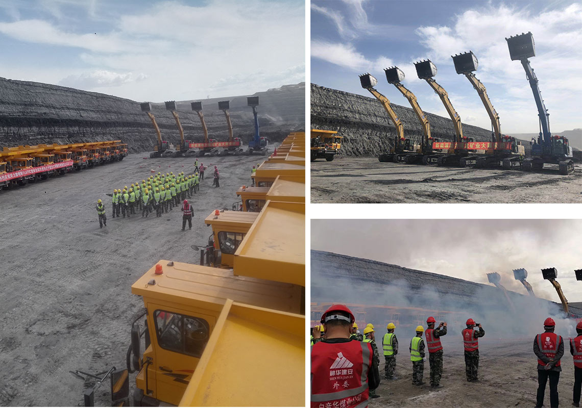 Sitio de construcción de la gran excavadora chitiana Fulong Mining Industry